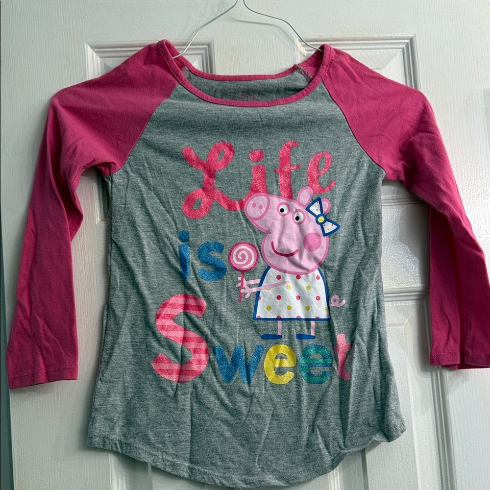 Kids Pink and Gray Long Sleeve Shirt size 6x